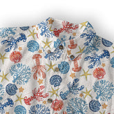 Ocean Animals Hawaiian Button Up Shirt, Optopus Summer Beach Shirt - The Palmix